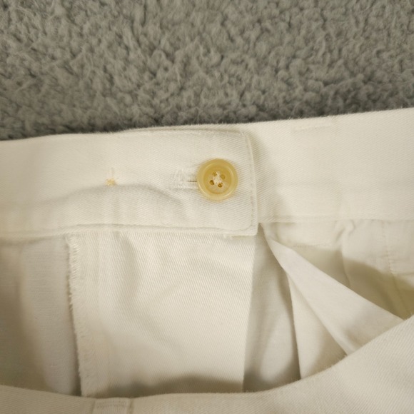 Vintage Lauren Ralph Lauren Pants Womens 12P White Pleated Front Straight Chinos - Picture 12 of 13